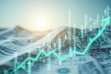 Abstract financial charts representing banking and finance