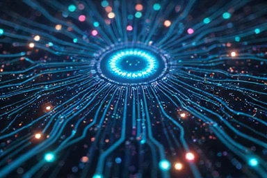 Abstract circuit board representing technology and innovation