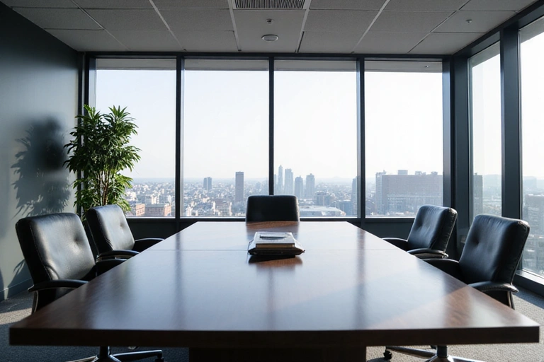 Professional Legalscope meeting room with a large table