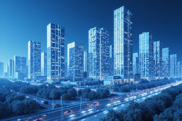 Abstract representation of modern city architecture and property development